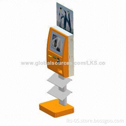 Computer Kiosk Stand with 17-inch Touch Screen, Cash Acceptor and Coin Hopper